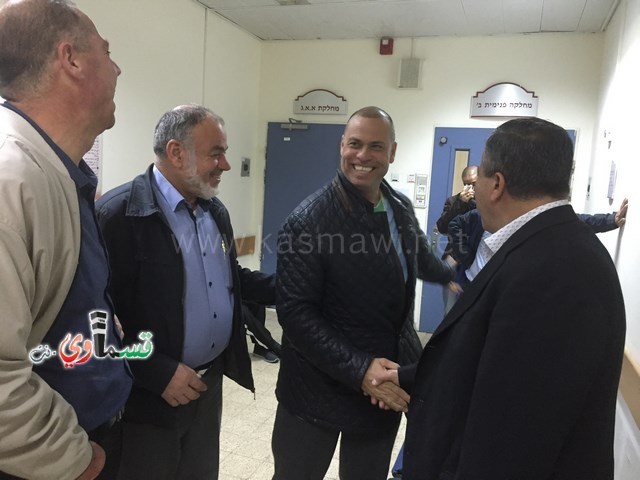 الرئيس عادل بدير ونوابه  في مُعايدة مرضية للسيد نكسون فريج والعديد من مرضى كفرقاسم في مستشفى هشارون